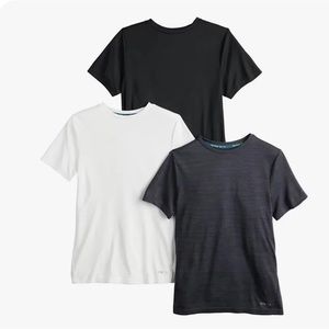 Boys 3-pack T-Shirts Size 8 Small  Tek Gear Lot of 3 Black White Gray Fitted NWT